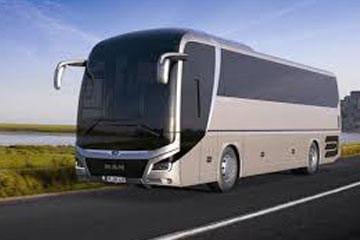 man travel bus